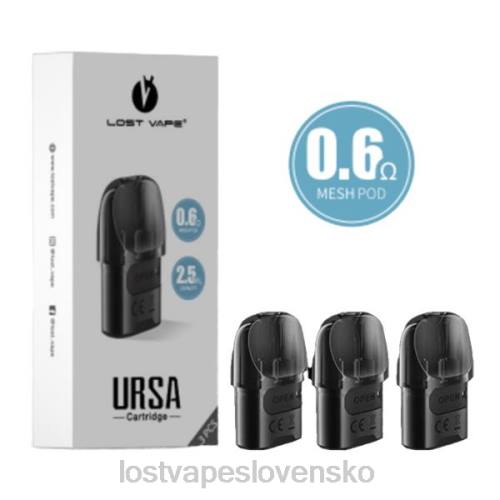 Lost Vape Amazon - Lost Vape URSA náhradné struky | 2,5 ml (3-balenie) 40V86 čierna 0,6ohm